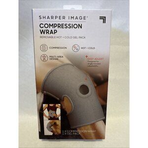 New -Sharper image Compression Wrap Removable Hot + Cold Gel Pack Knee Elbow